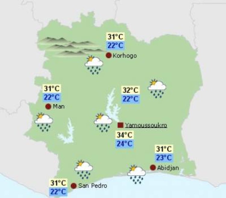 Côte d'Ivoire (Météo) : le Bulletin du 22 mars 2022