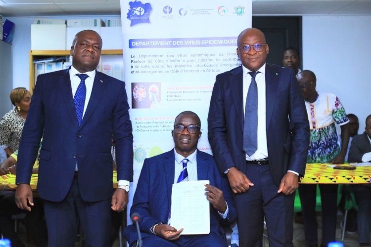 Côte d’Ivoire (Institut Pasteur) / Le nouveau directeur, le Pr. Méité Syndou, au travail!